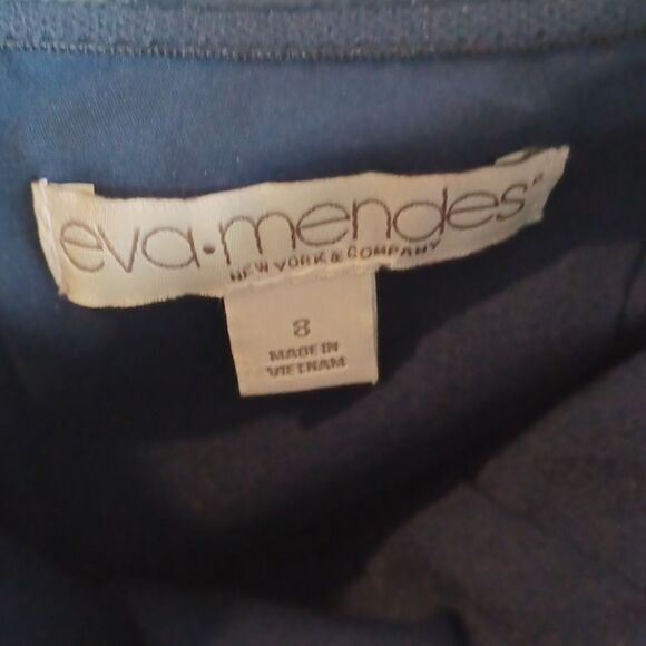 Eva Mendes Blue Midi strapless dress - Picture 2 of 3